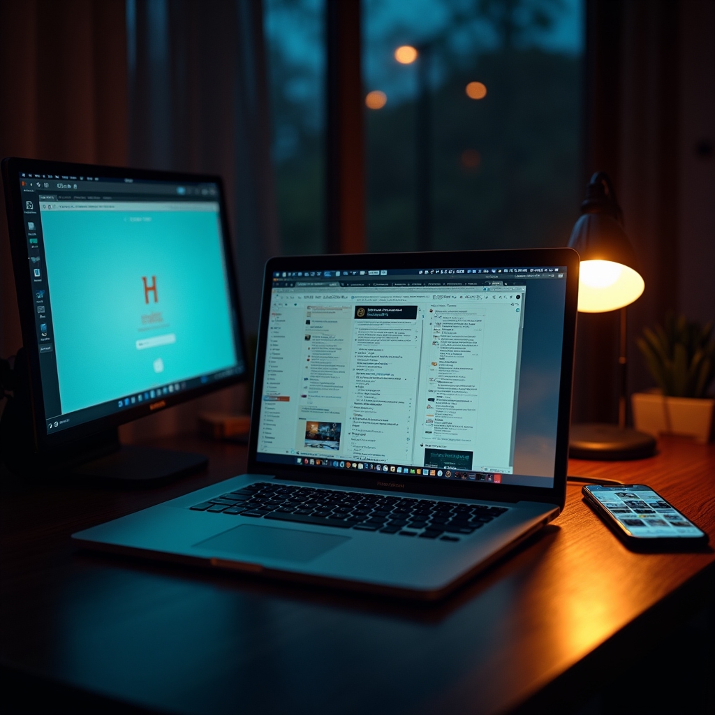 Schreibtisch mit Laptop, auf dem viele Browser-Tabs und ein überfüllter Posteingang geöffnet sind